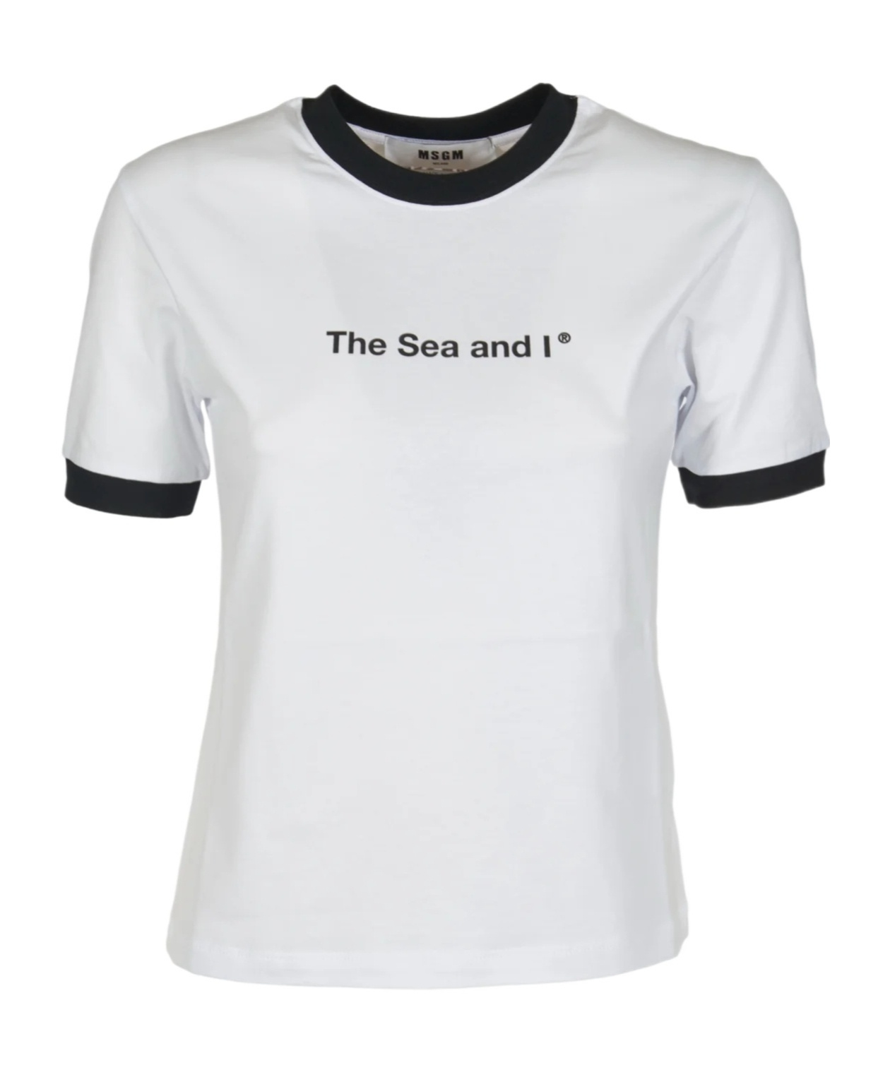 Msgm Printed Jersey T-shirt In White