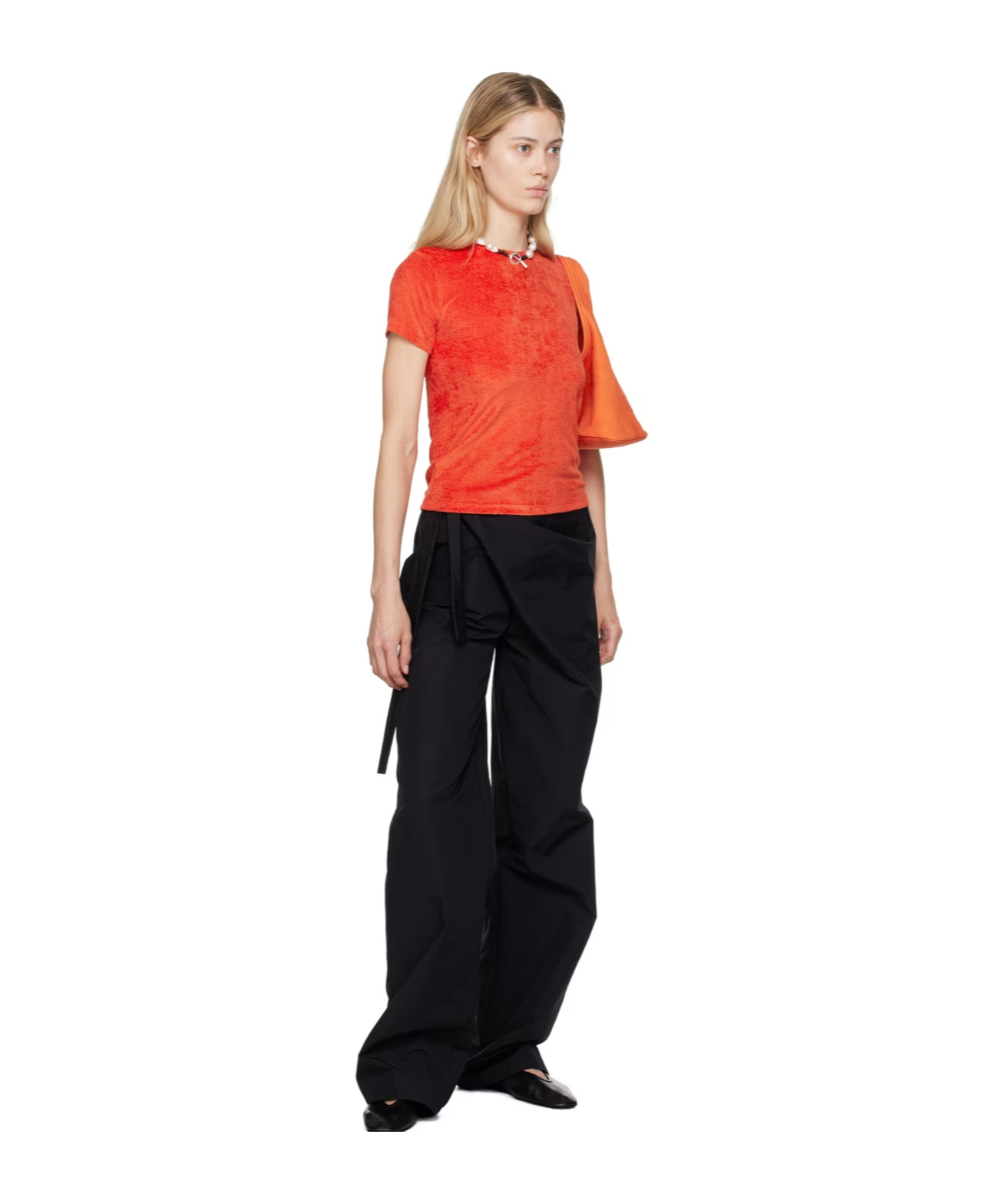 Baserange Item O-neck Short-sleeved T-shirt In Red