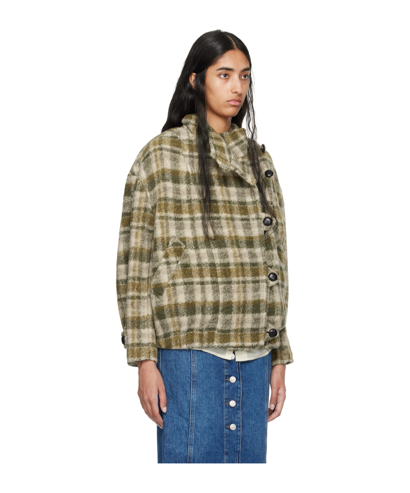 Isabel Marant Étoile Khaki & Beige Laeli Jacket In Brown