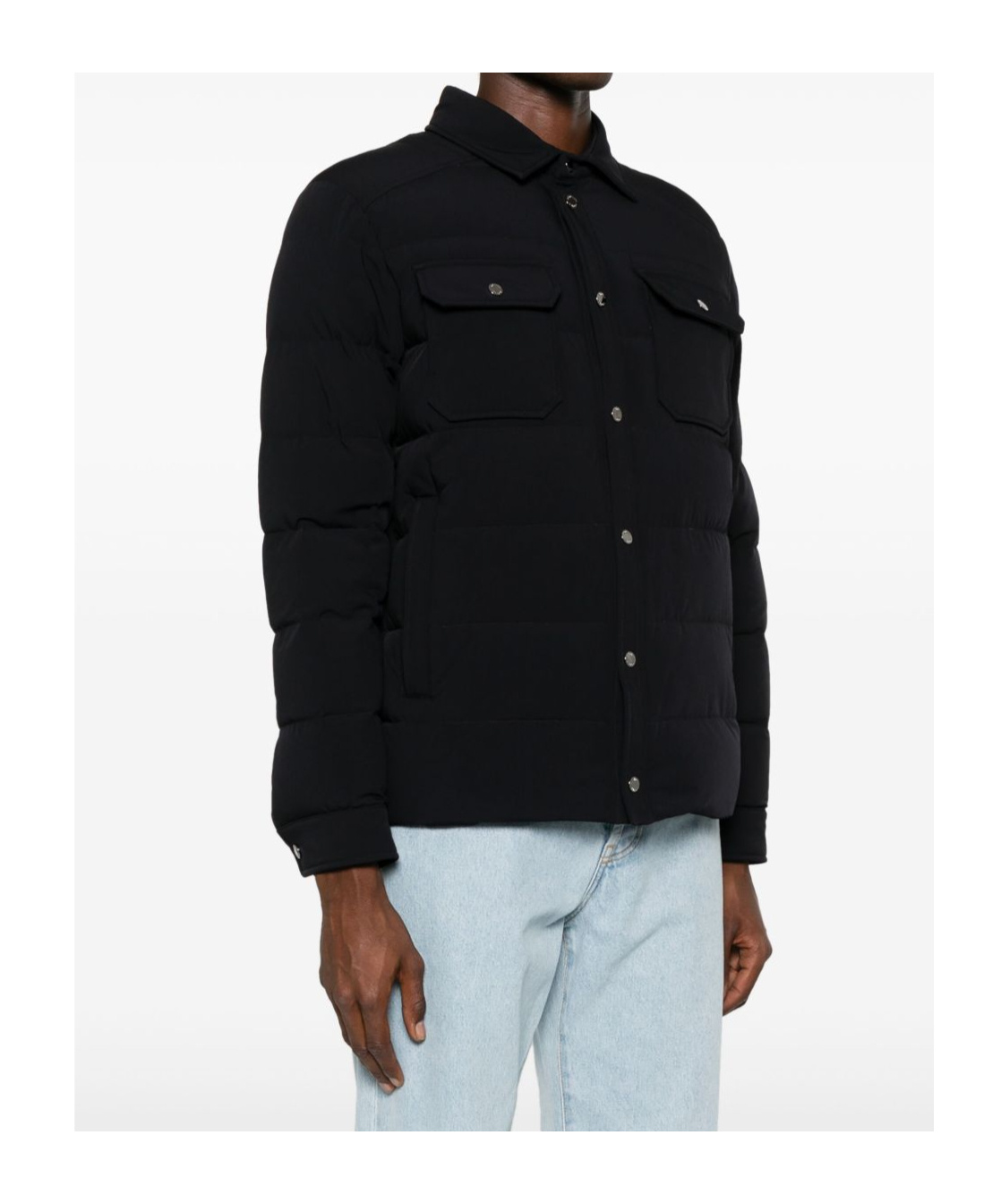 Moorer Padded Down Jacket Featuring Multiple Pockets In Black