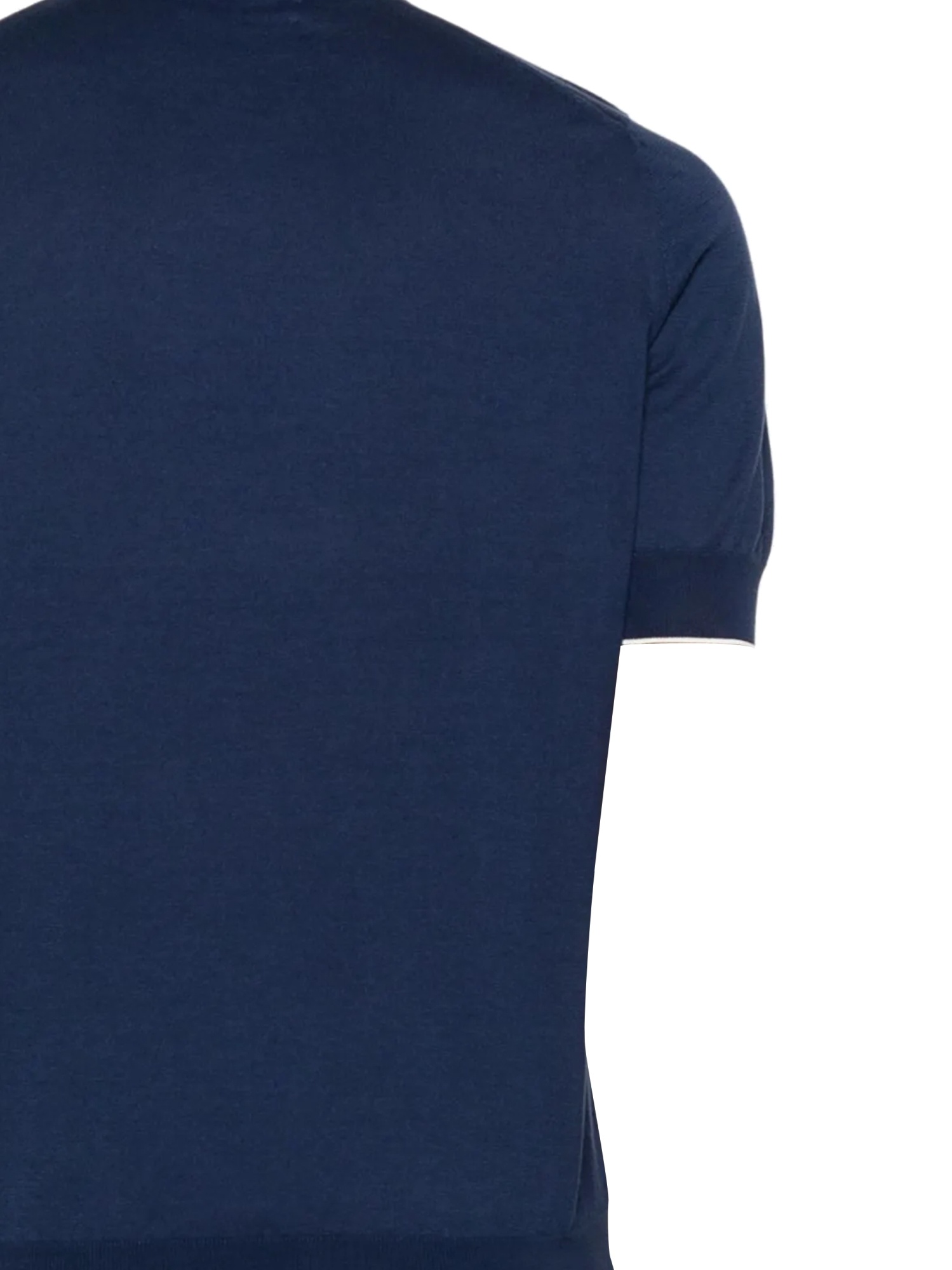 Brunello Cucinelli Cotton Lightweight Knit T-shirt With Contrast Detai In Black