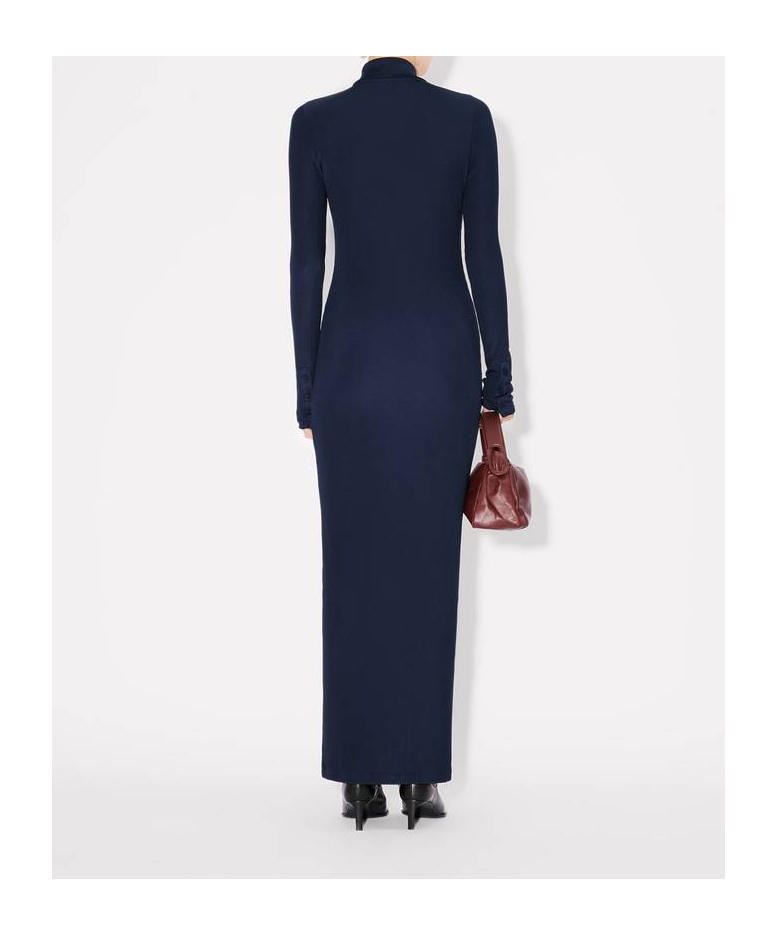 Kenzo Navy  Paris Long Rib Cardigan Maxi Dress In Black