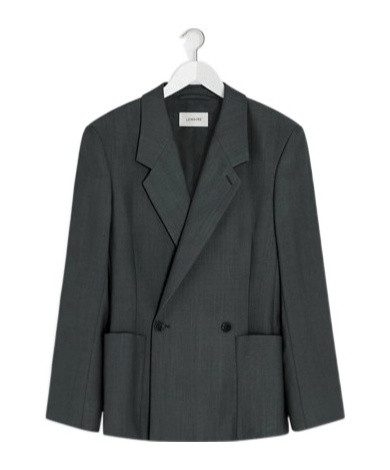 Lemaire Double-breasted Patch-pocket Blazer In Black