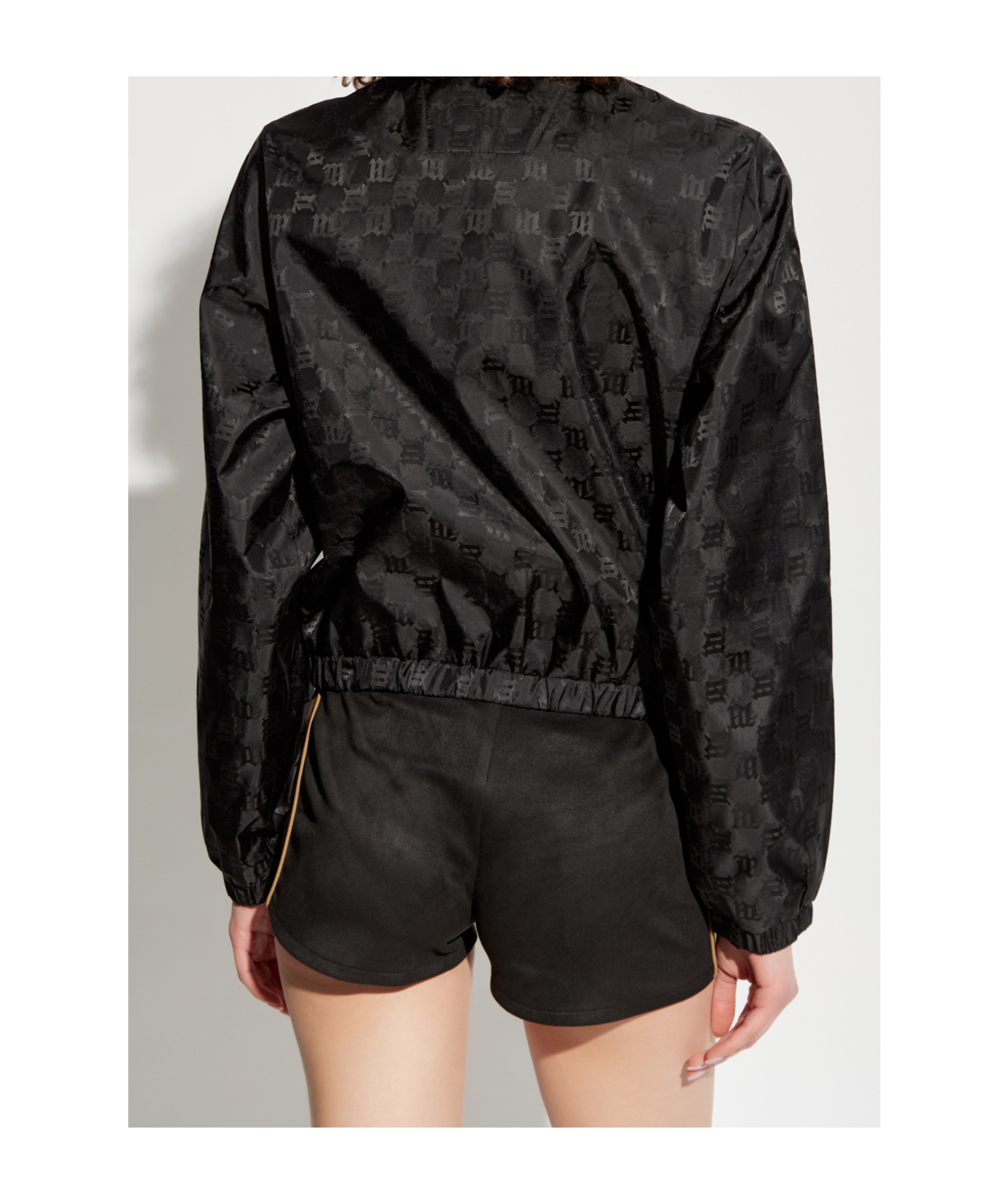 Misbhv Black Monogram Nylon Windbreaker Jacket In Black