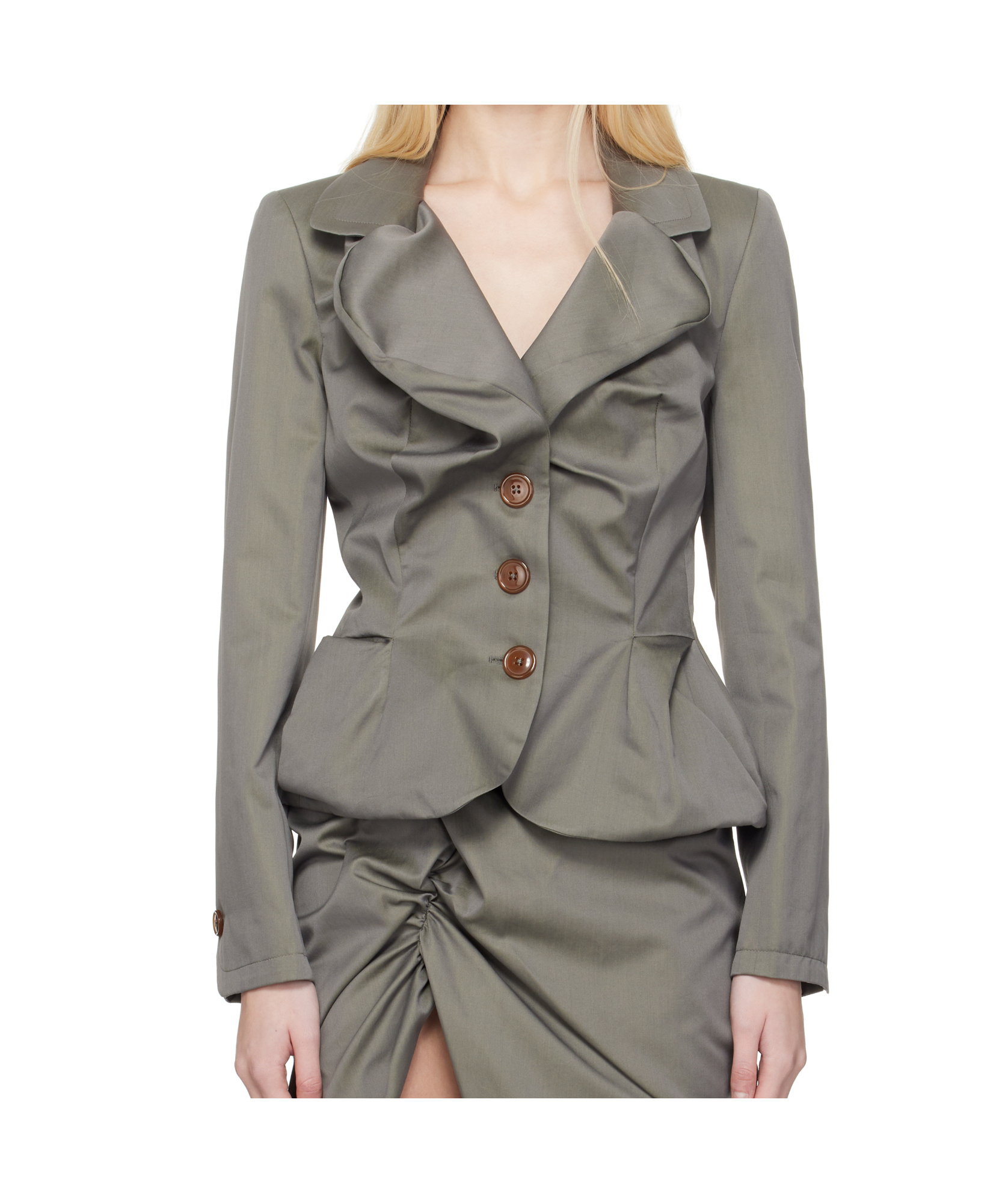 Vivienne Westwood Drunken Cotton Jacket In Gray