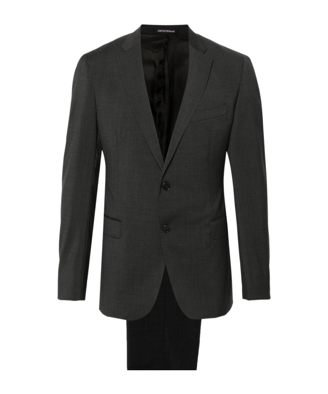 Emporio Armani Single-breasted Wool Suit Notched Lapels In Gray