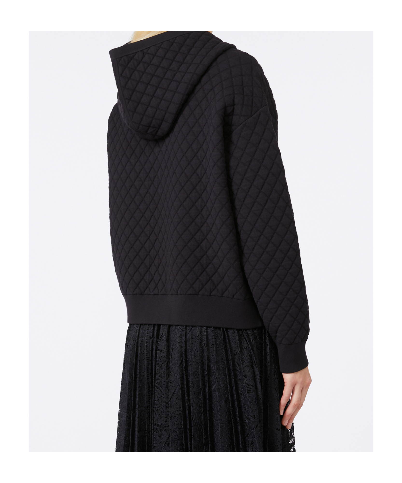 Max Mara Viscose Yarn Bomber Jacket In Black