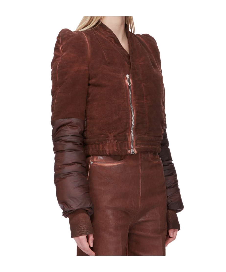 Rick Owens Drkshdw Brown Porterville Metro Bomber Jacket In Red