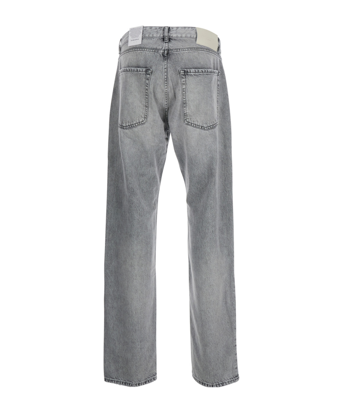 Icon Denim Grey Pants With Belt Loops And Rear Logo Patch In Denim Man In Grey