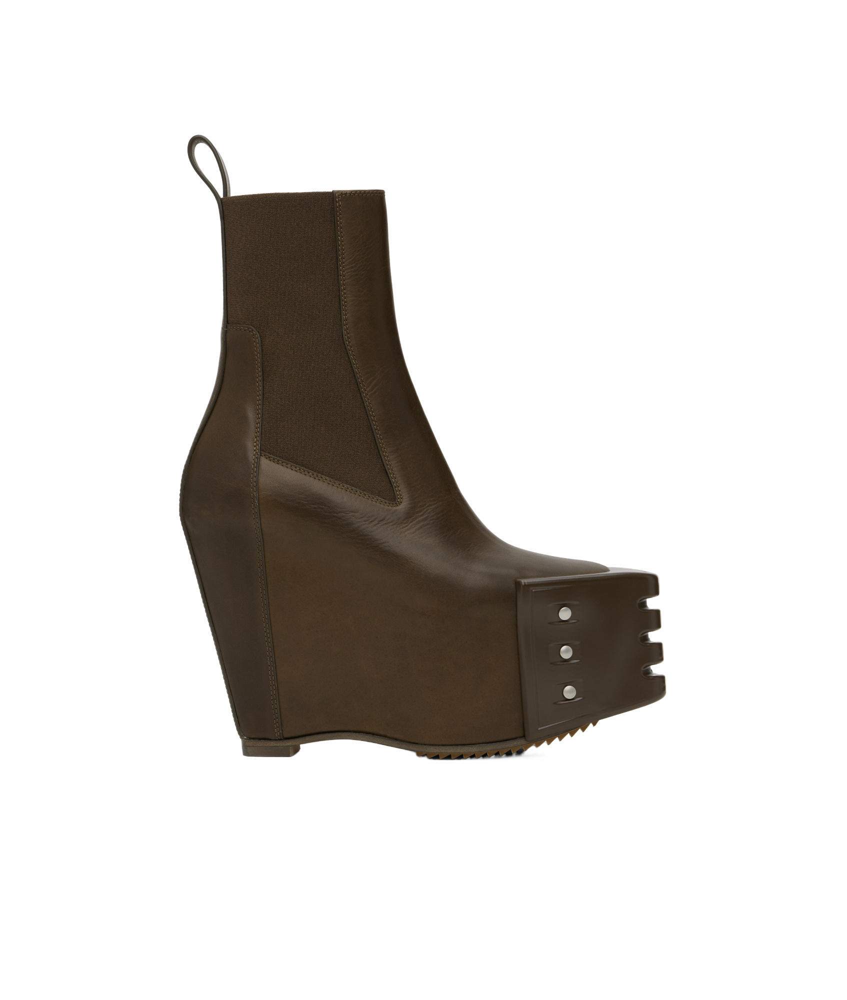 Rick Owens Grilled Wedge Beatle Boots In Green