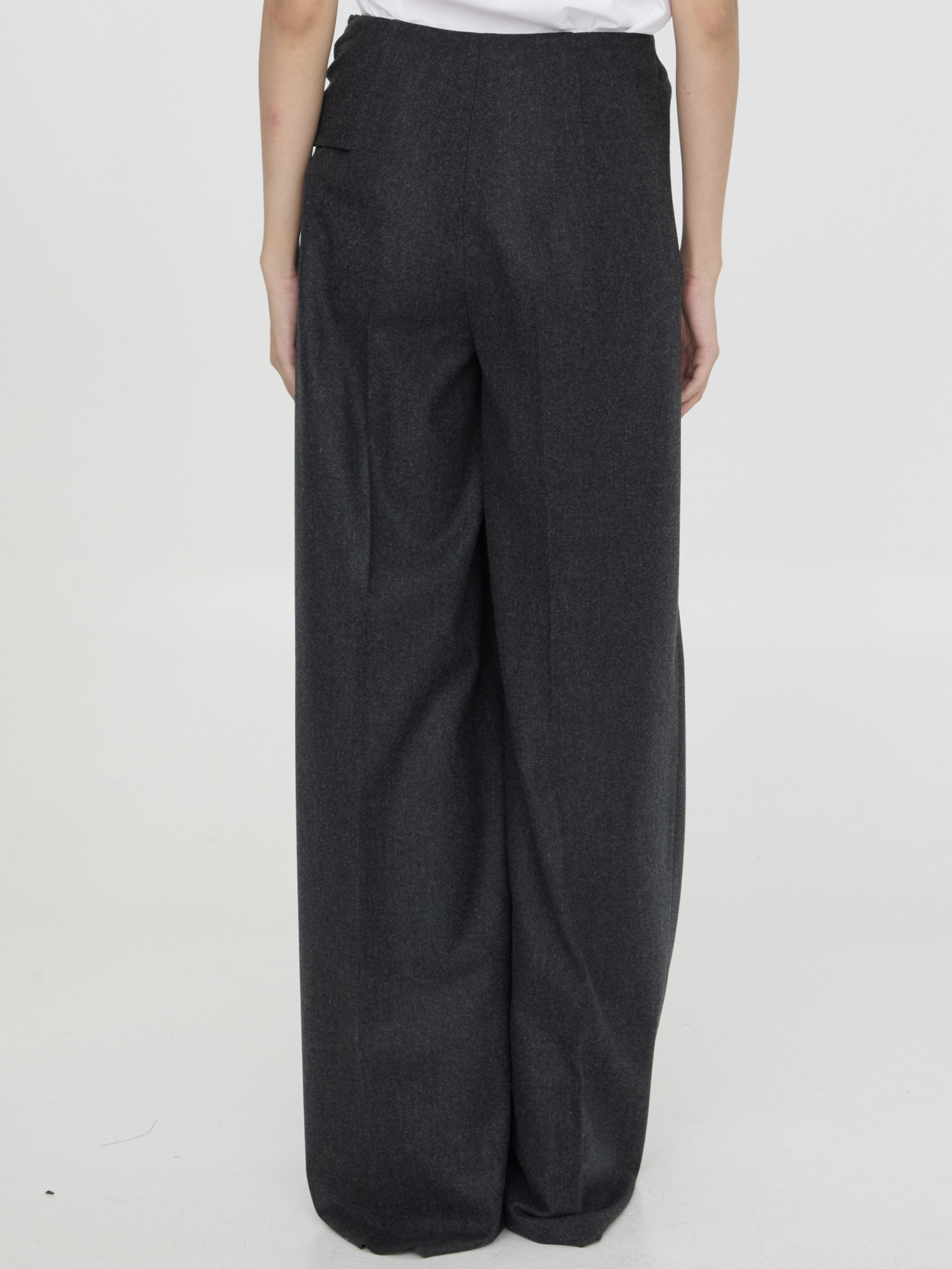 Max Mara Wide-leg Casual Pants In Black