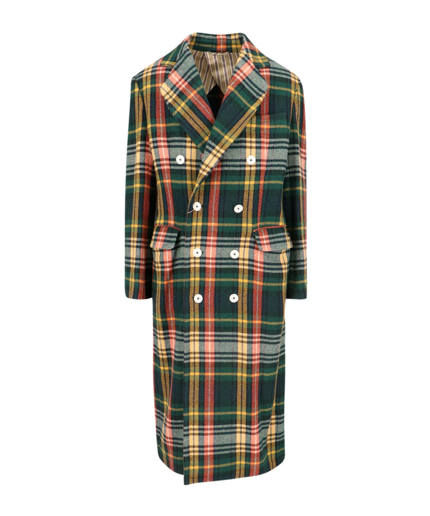 Vivienne Westwood Check Pattern Wool Blend Coat In Brown