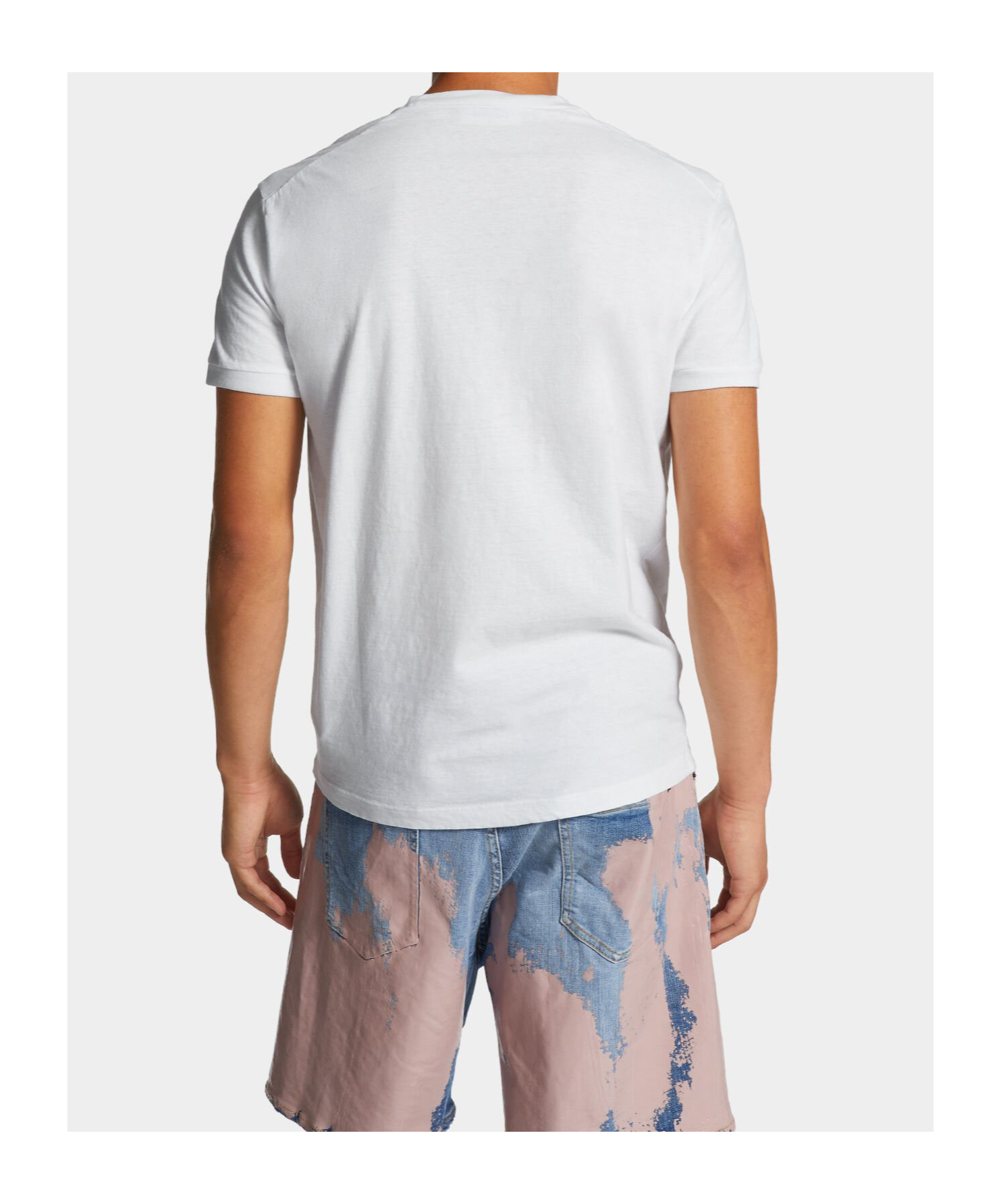 Dsquared2 Crew Neck Cracked Effect Graphic Print In White