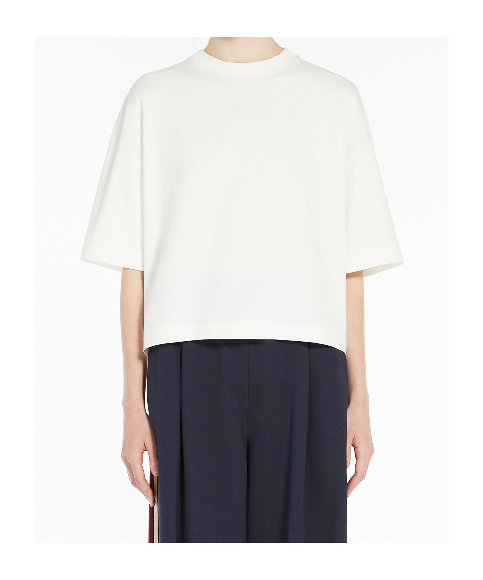 Weekend Max Mara Item O-neck Short-sleeved T-shirt In White