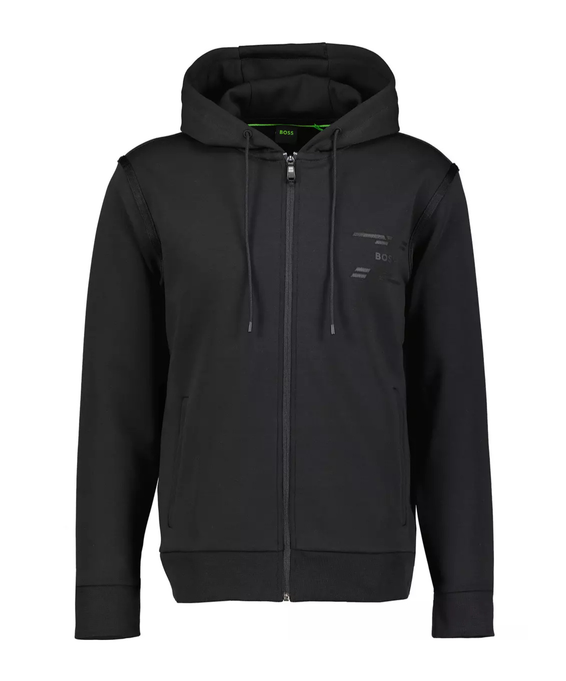 Hugo Boss Long Sleeve Hooded Jacket In Black