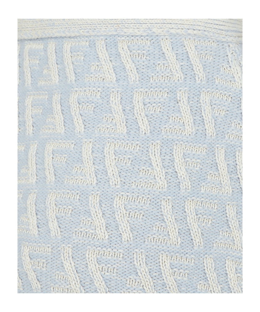 Fendi Wool And Cashmere Mini Skirt Skirts Light Blue In White