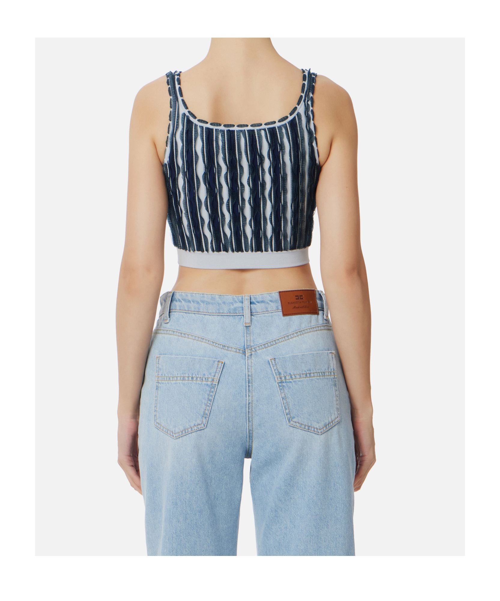 Elisabetta Franchi Micropleated Vest In Blue