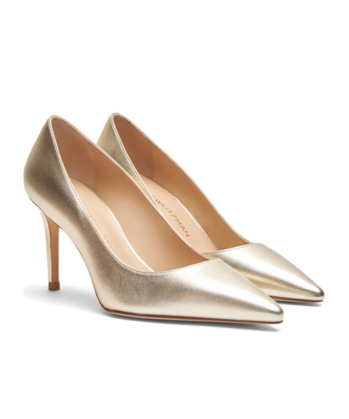 Stuart Weitzman Stuart 50mm Metallic Pumps In Nude