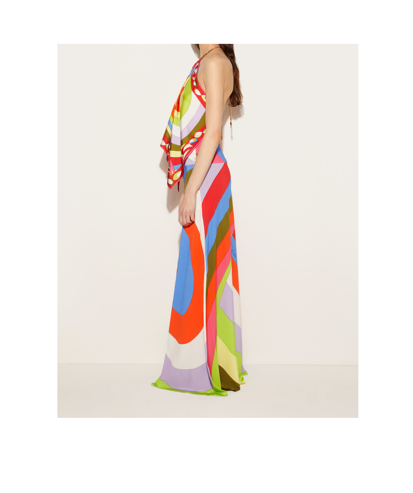 Pucci Jersey Satin Skirt In Multicolor