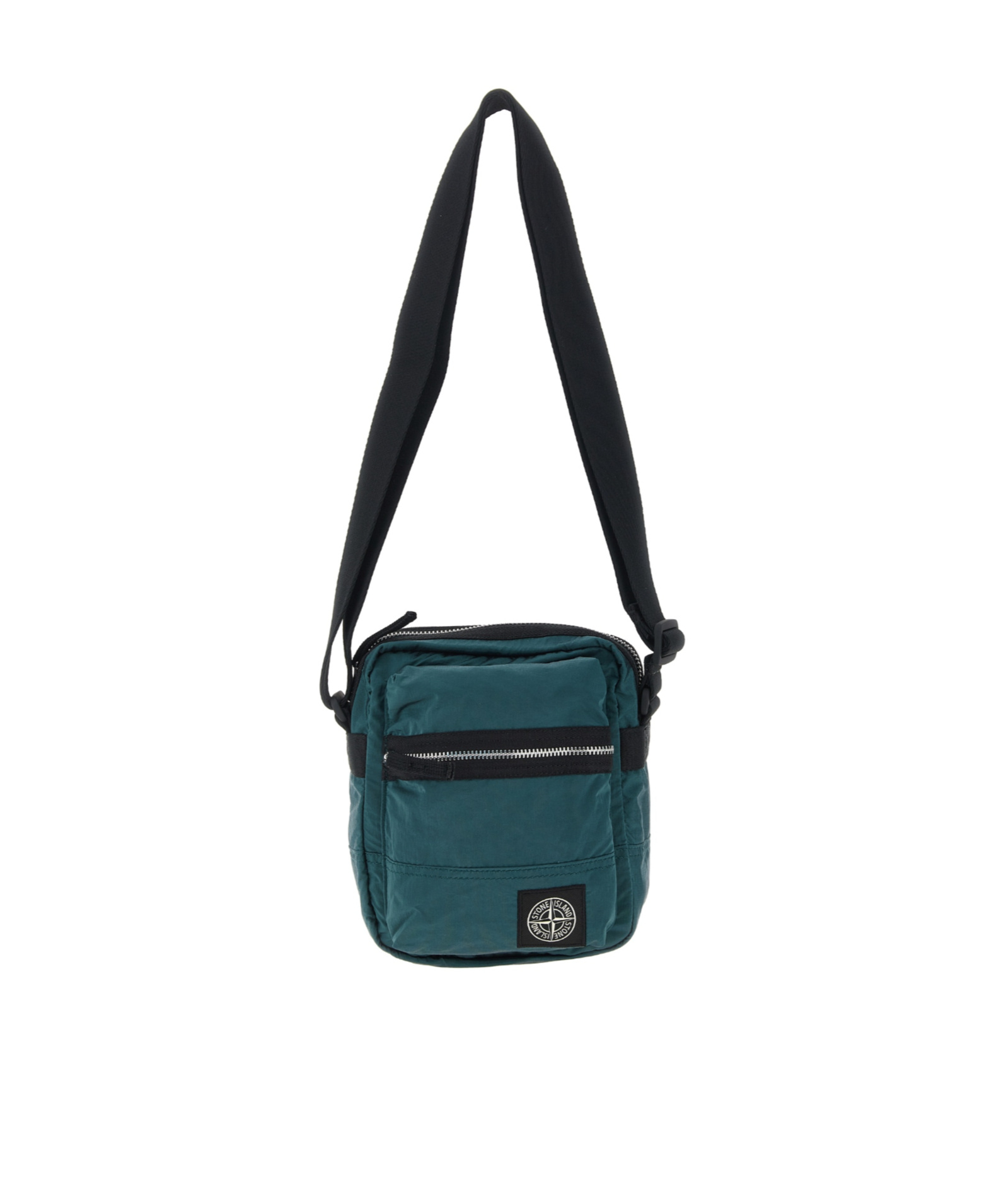 Stone Island Patch Logo Adjustable Shoulder Strap Front Pocket In Green