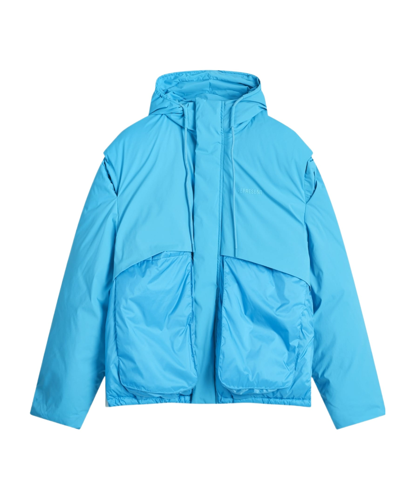 Represent Layered Hooded Puffer In Blue