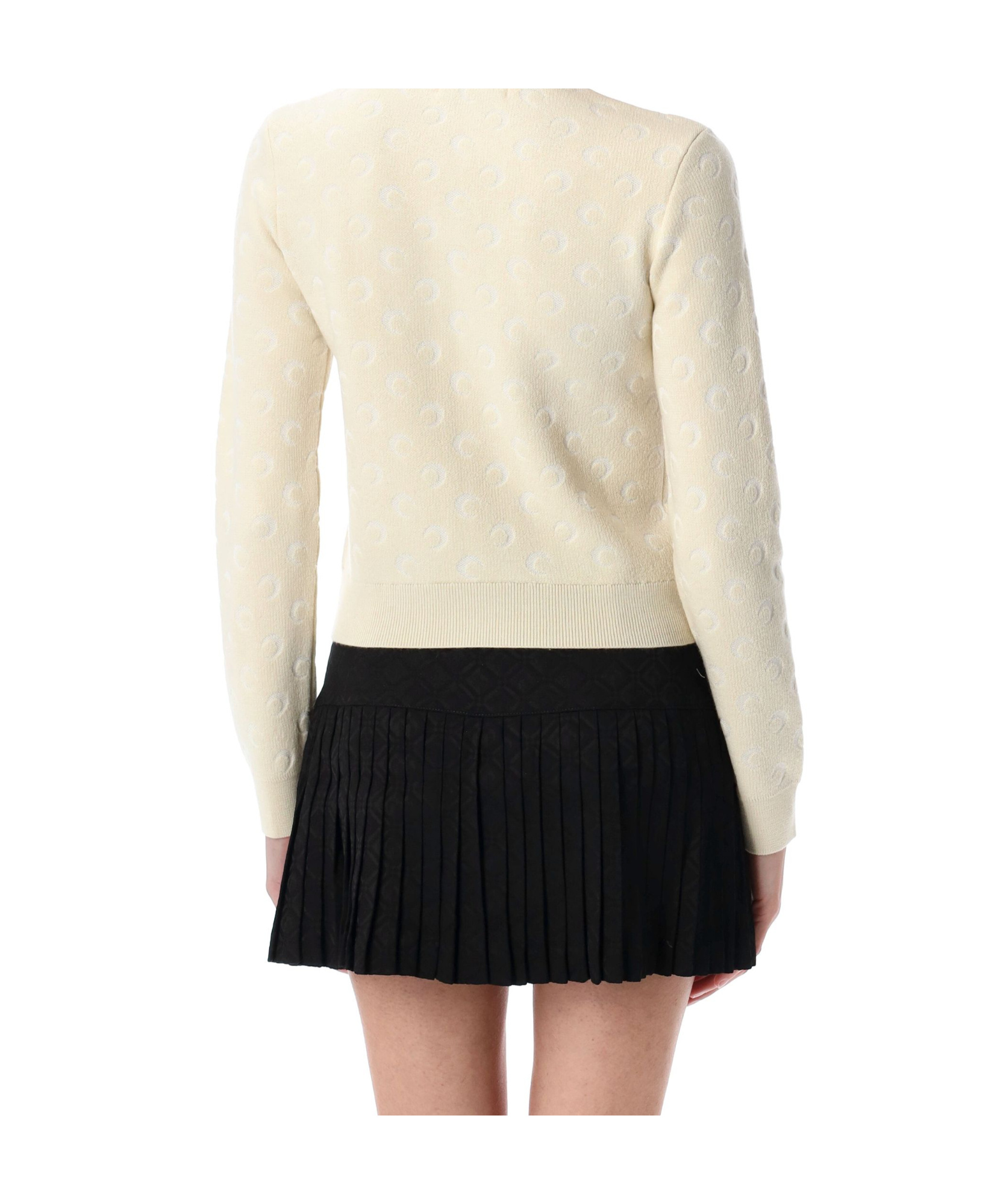 Marine Serre Cardigan With Jacquard Moon Motif In White