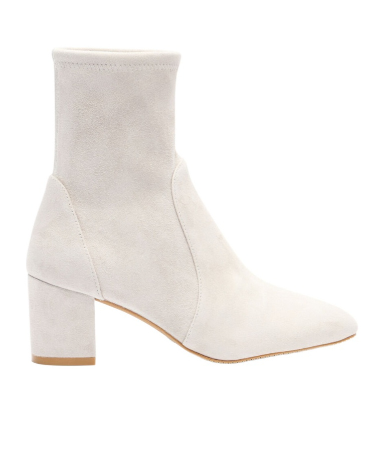 Stuart Weitzman Pointed-toe Ankle Boots In White