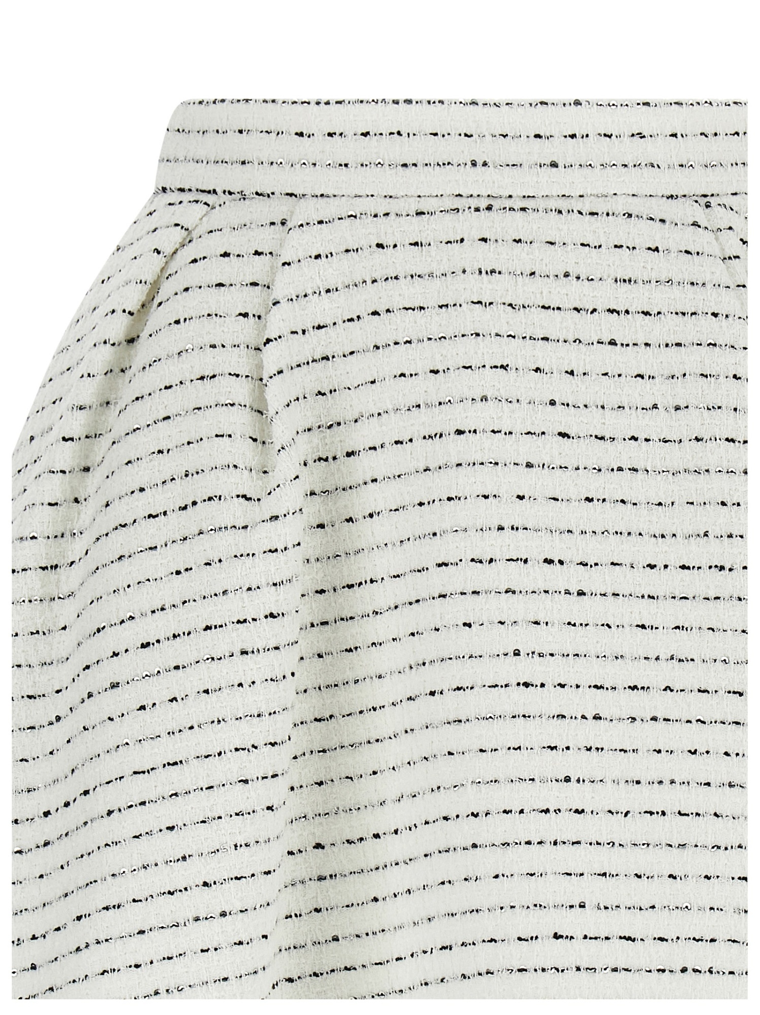Alessandra Rich Tweed Mini Skirt With Micro Sequins And Pleated Waist In Multi