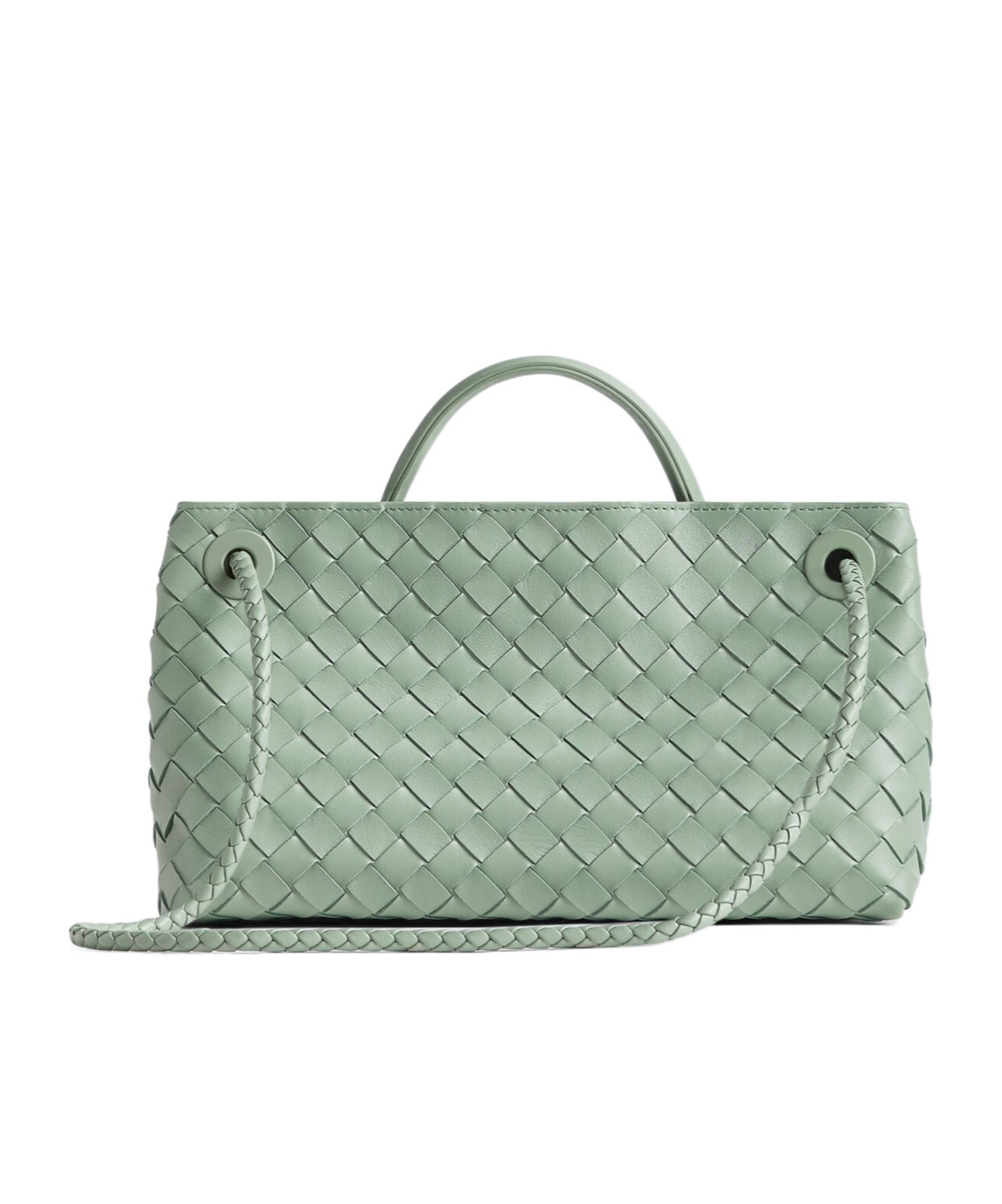 Bottega Veneta Leather Andiamo East-west Top-handle Bag In 3411 New Sauge