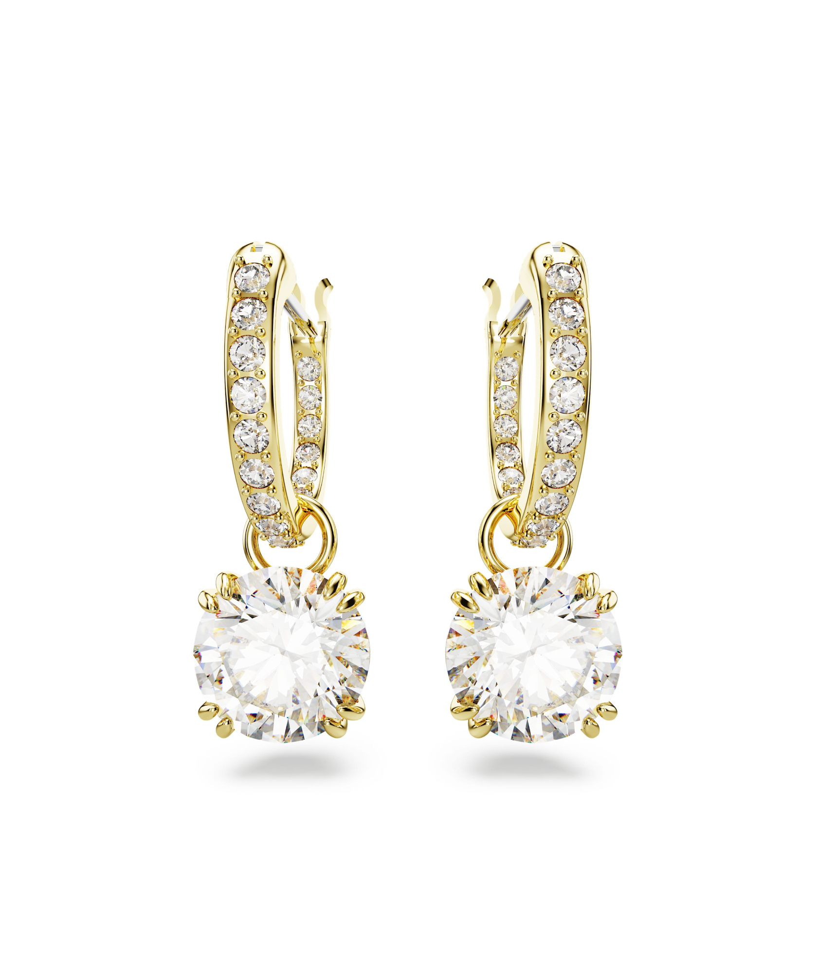 Swarovski Silver-tone Constella Crystal Drop Earrings In White