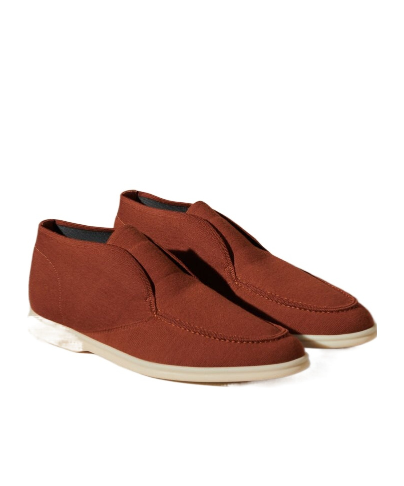 Loro Piana Round-headed Short Boots In Red