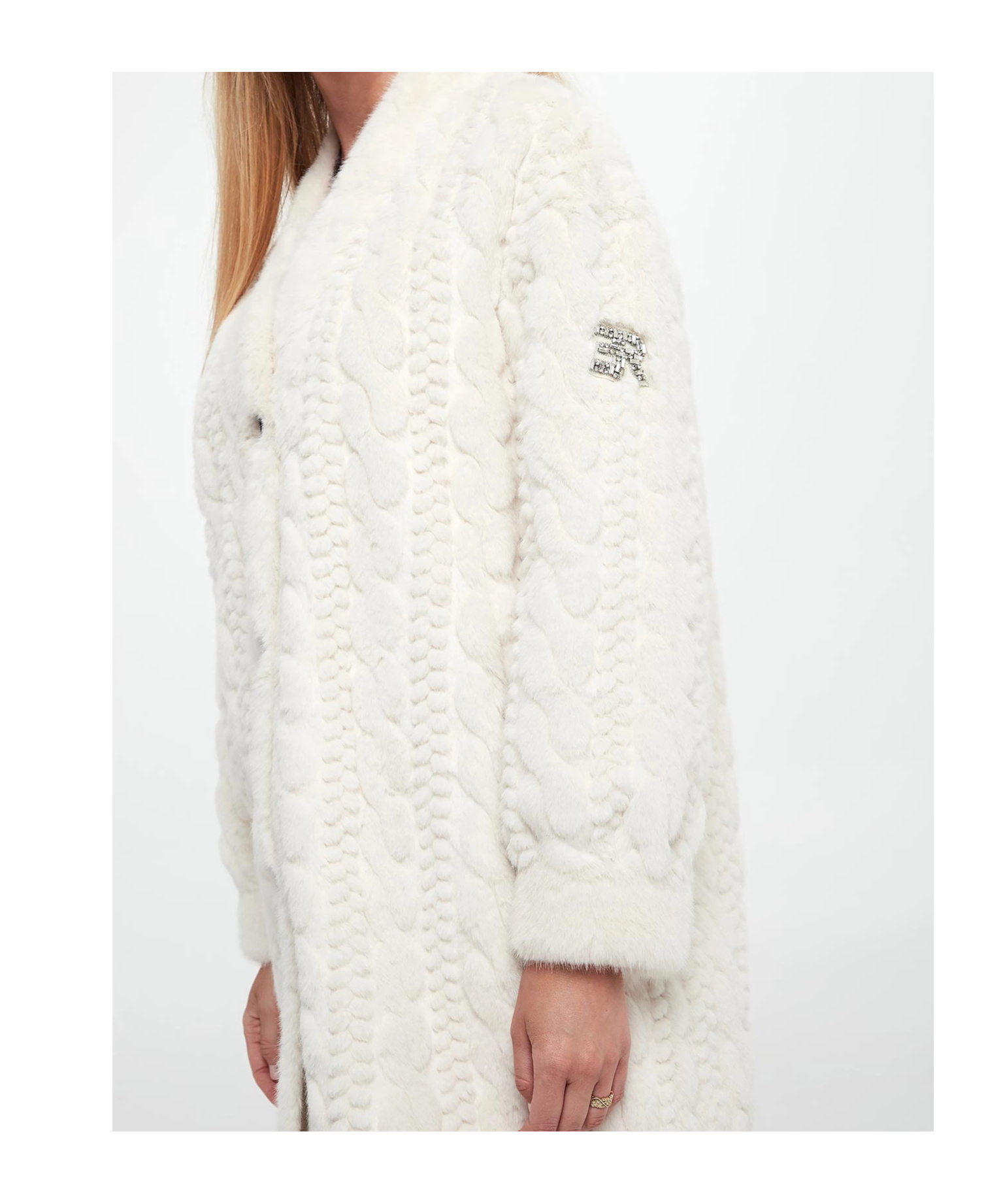 Ermanno Firenze Button Long-sleeved Coat In White