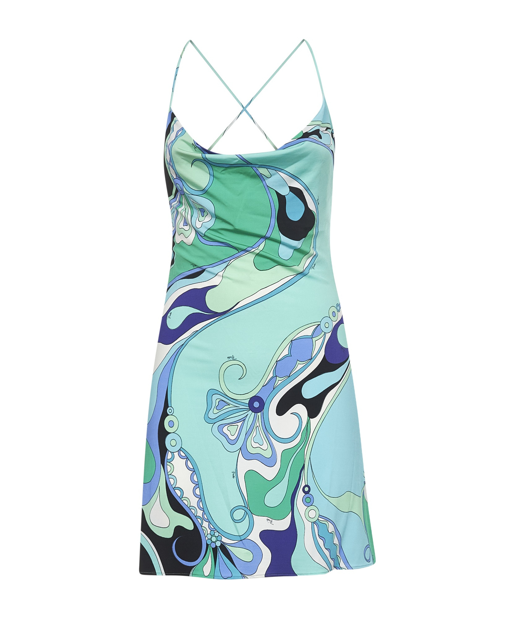 Pucci Spaghetti Strap Dress In Blue