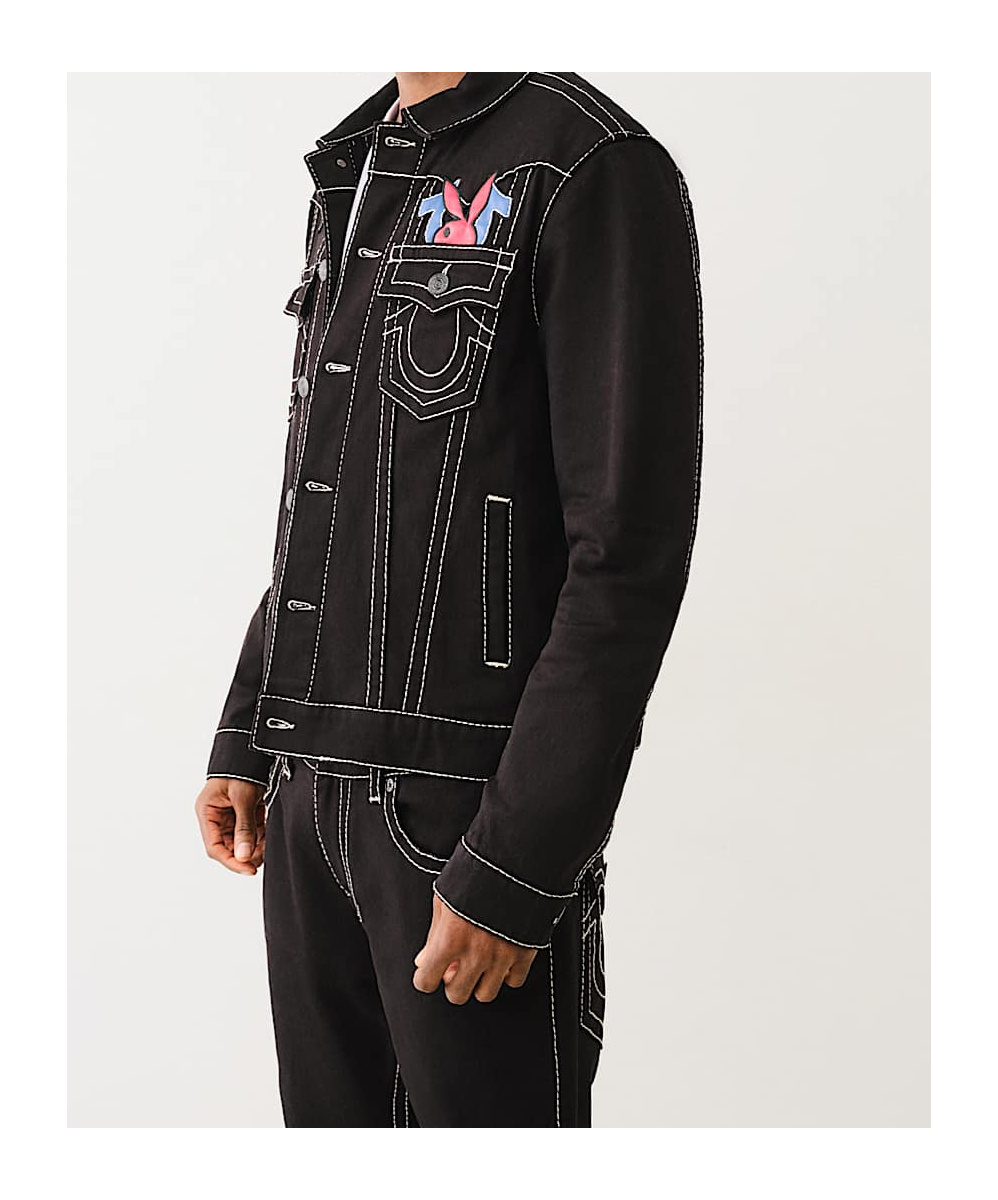 True Religion Playboy X Jimmy Big T Jacket In Black