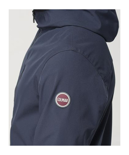 Colmar Logo Patch Hooded Zipped Jacket In Blue