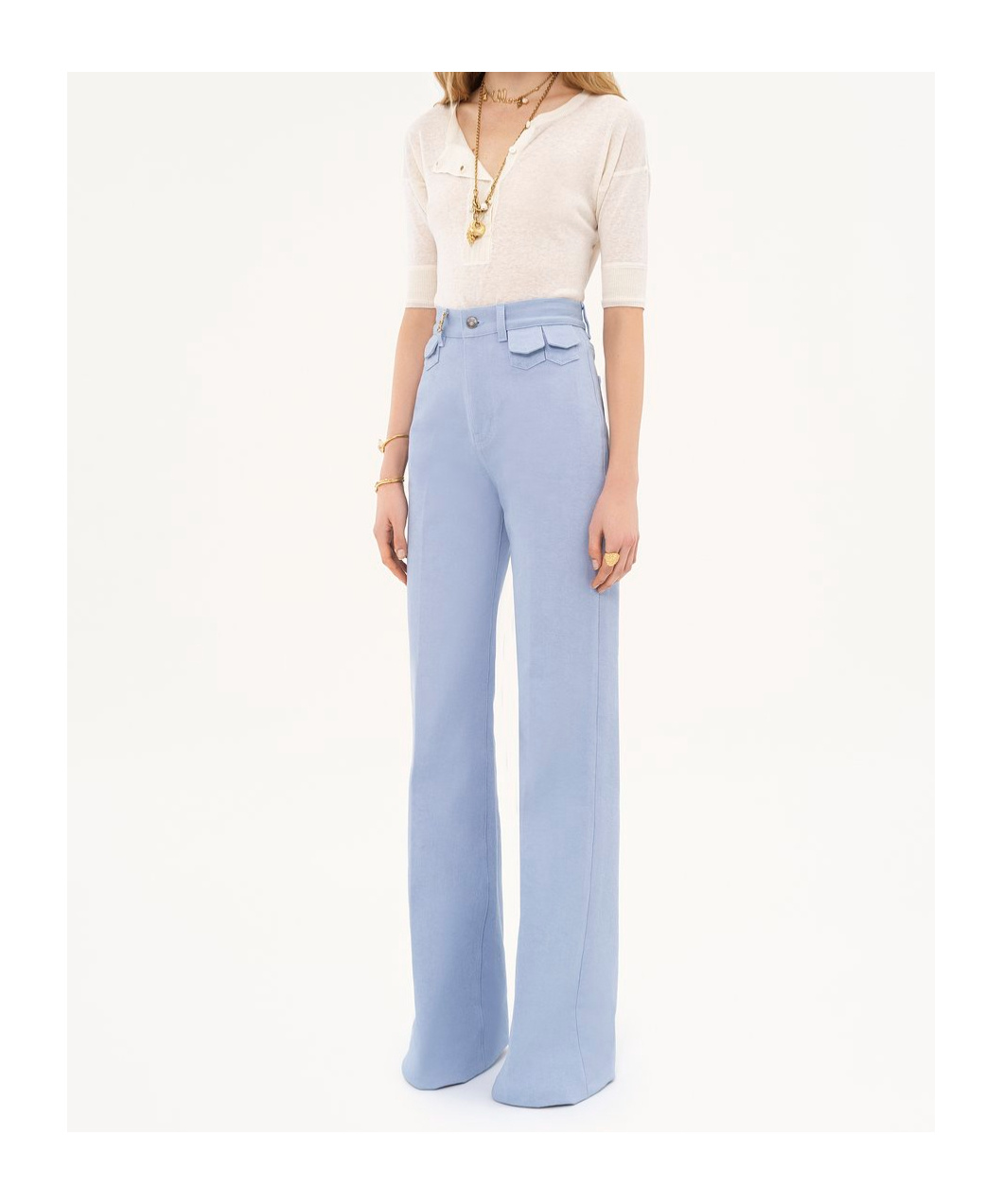 Shop Chloé High-rise Flared Jeans In Blue