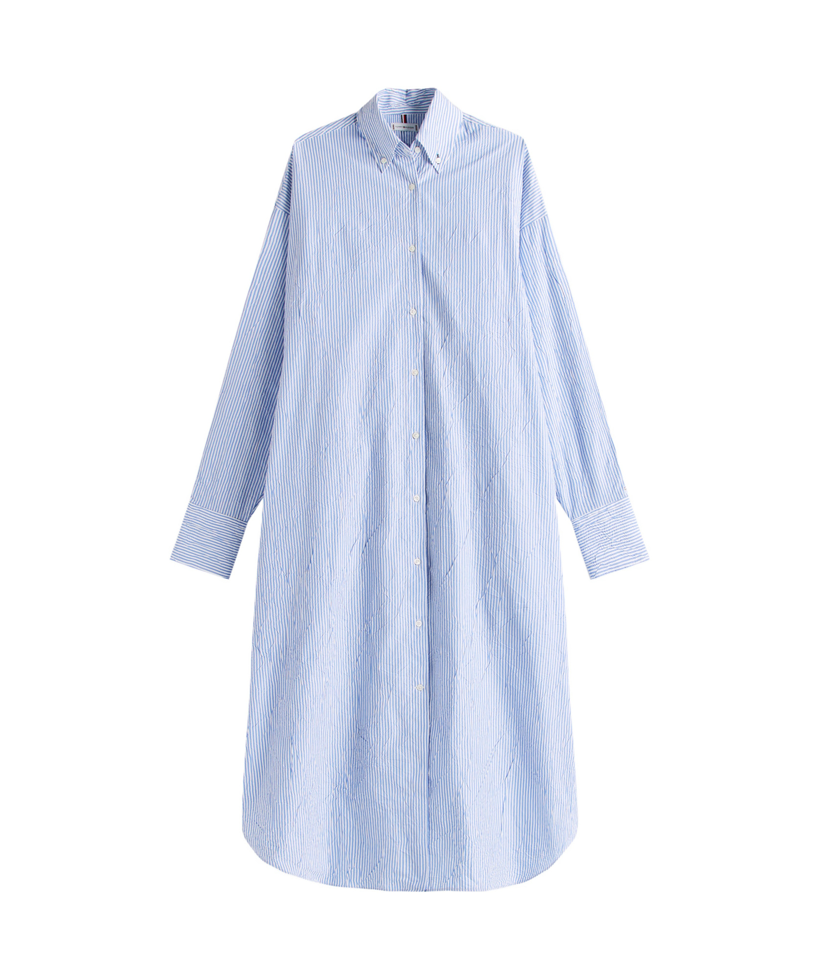 Tommy Hilfiger The Runway Collection Long Oversized Shirt In Blue Stripes