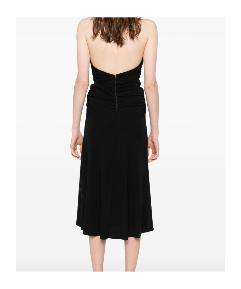 Shop Elisabetta Franchi Logo-plaque Midi Dress