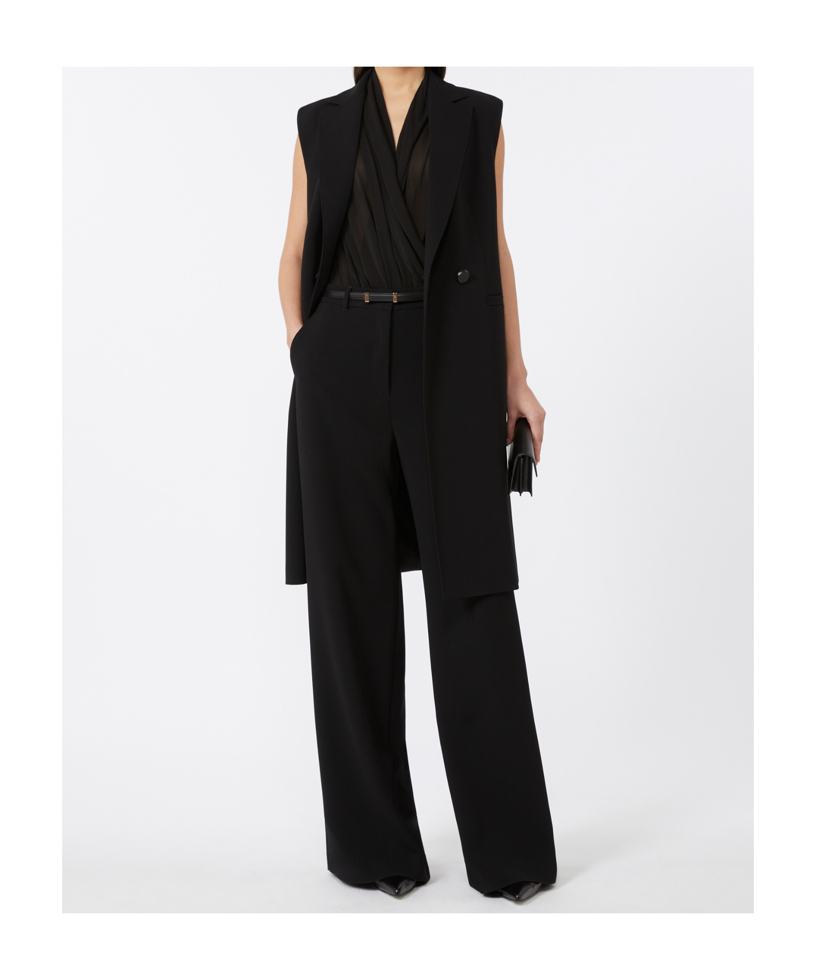 Max Mara Belted Trousers In Black