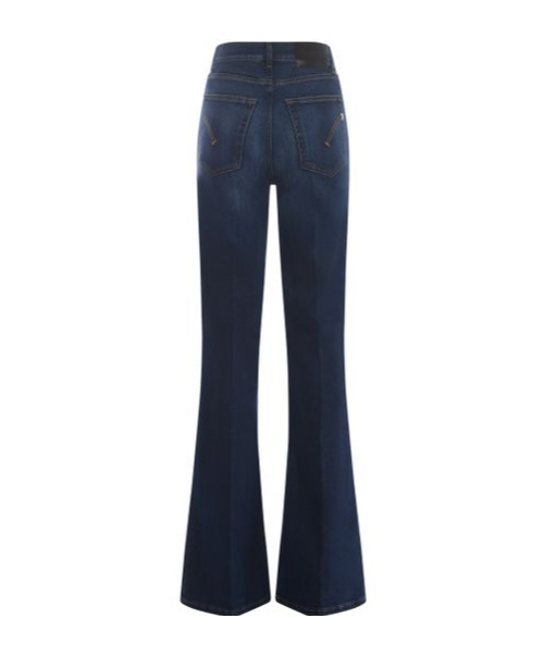 Dondup Logo-patch Wide-leg Denim Jeans In Blue