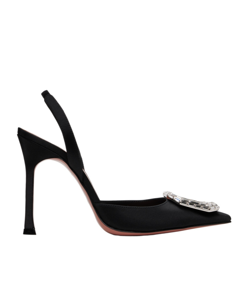 AMINA MUADDI CRYSTAL BUCKLE HIGH-HEELED SANDALS 