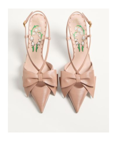 Valentino Bowow 85 Leather Slingback Pumps In Cinnamon Rose