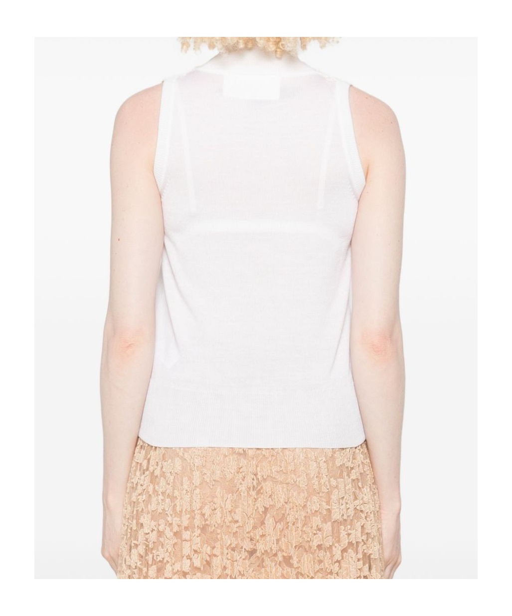 Ermanno Scervino Wool Blend Tank Top In White