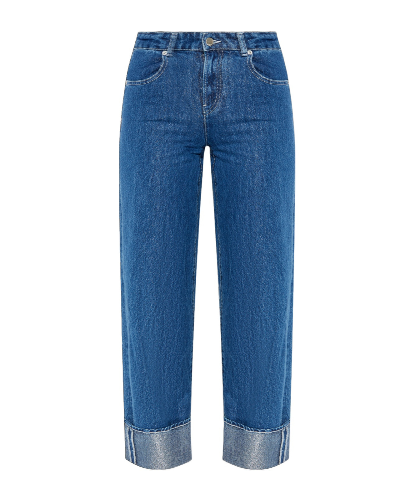 Shop Emporio Armani Cotton Cropped Jeans In Blue