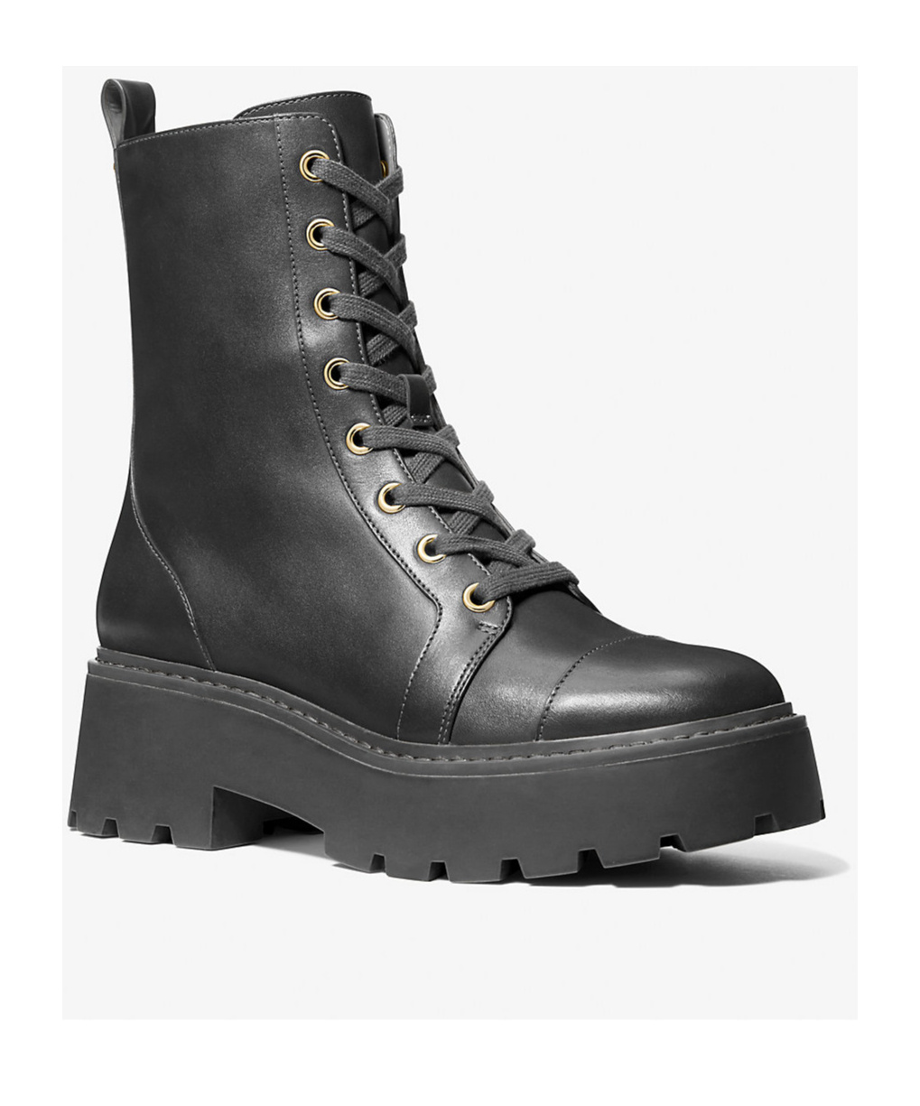 Michael Kors Black Leather Blake Ankle Boots In Black
