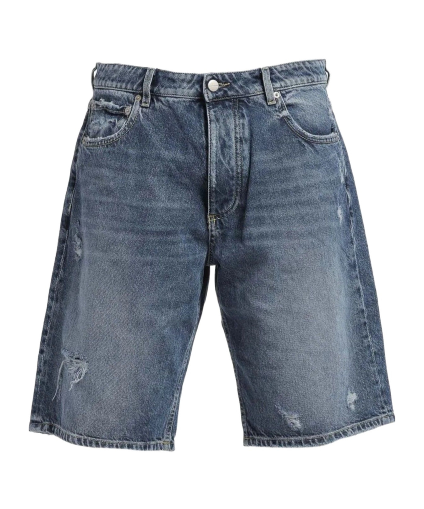 Icon Denim Denim Shorts With Belt Loops In Blue