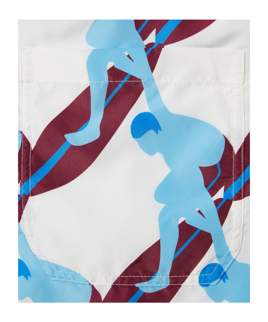 Gucci Nylon Swim Trunk With Surfer Print In White