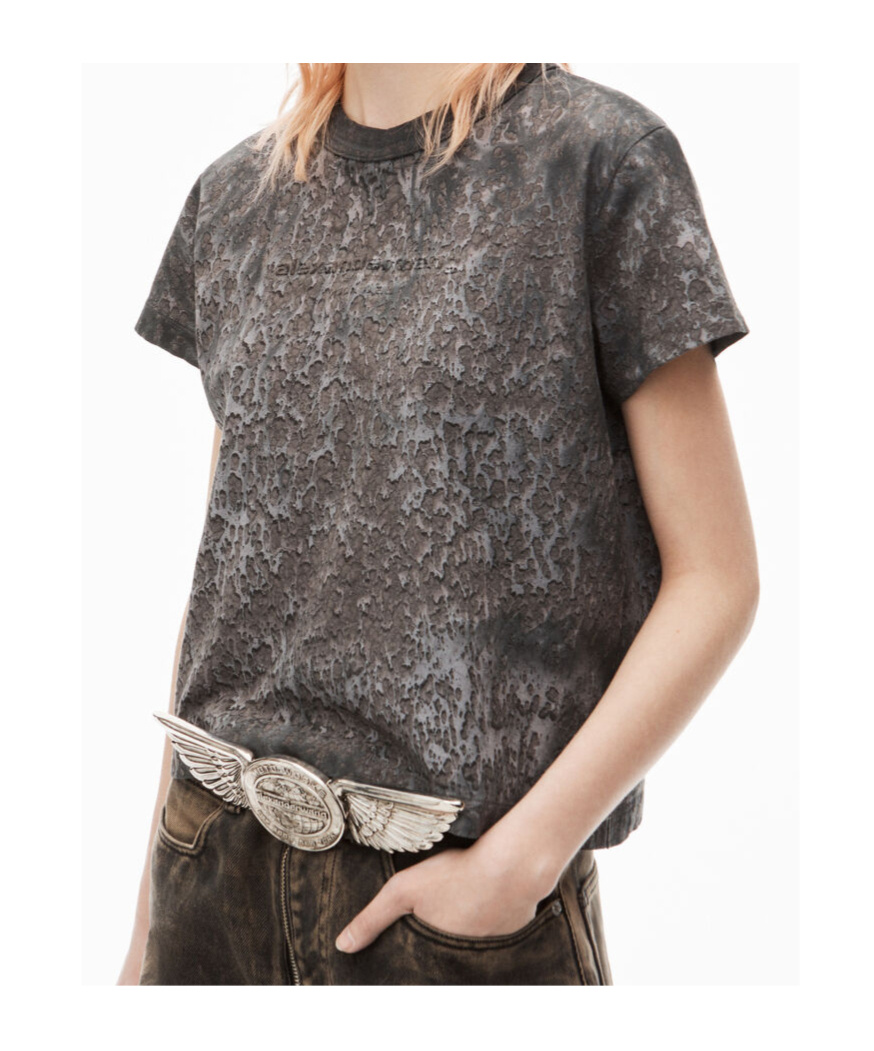 Alexander Wang Splatter-wash Cotton T-shirt In Black