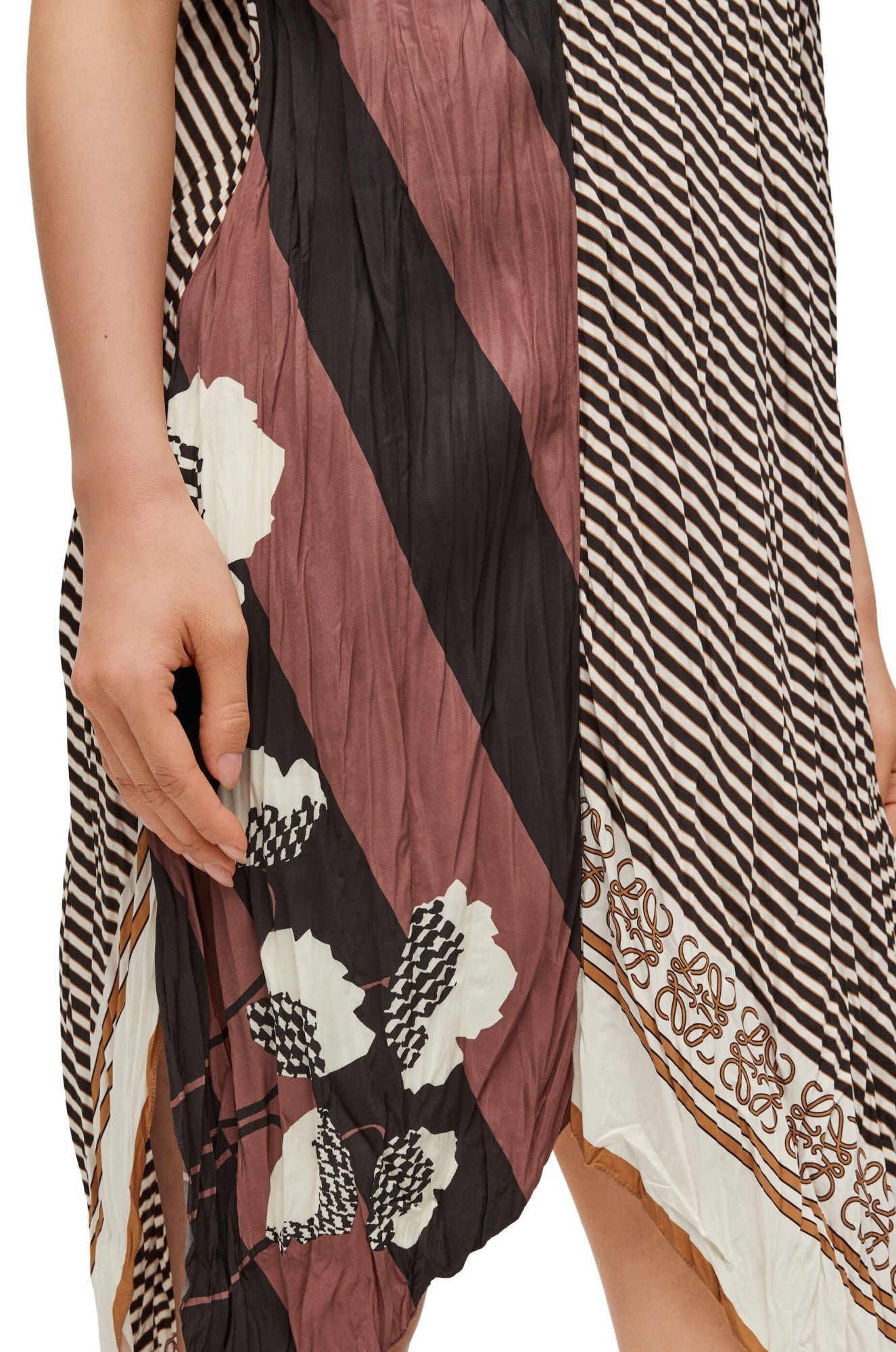 Loewe Printed Crinkled Midi Dress In Multicolor