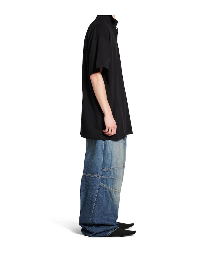 Balenciaga Short-sleeved Polo Shirt In Black